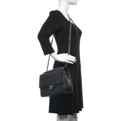Chanel Caviar Quilted Jumbo Double Flap Black 2 of 15
