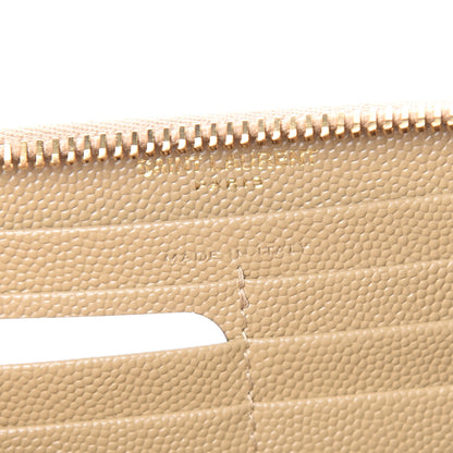 Saint Laurent Grain De Poudre Matelasse Chevron Monogram Zip Around Wallet Dark Latte 6 of 7