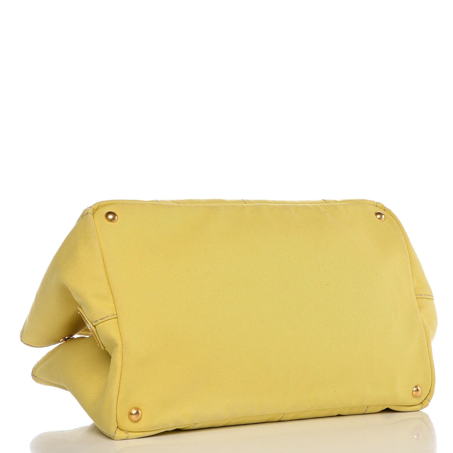 Prada Canvas Canapa Logo Tote Yellow 4 of 14