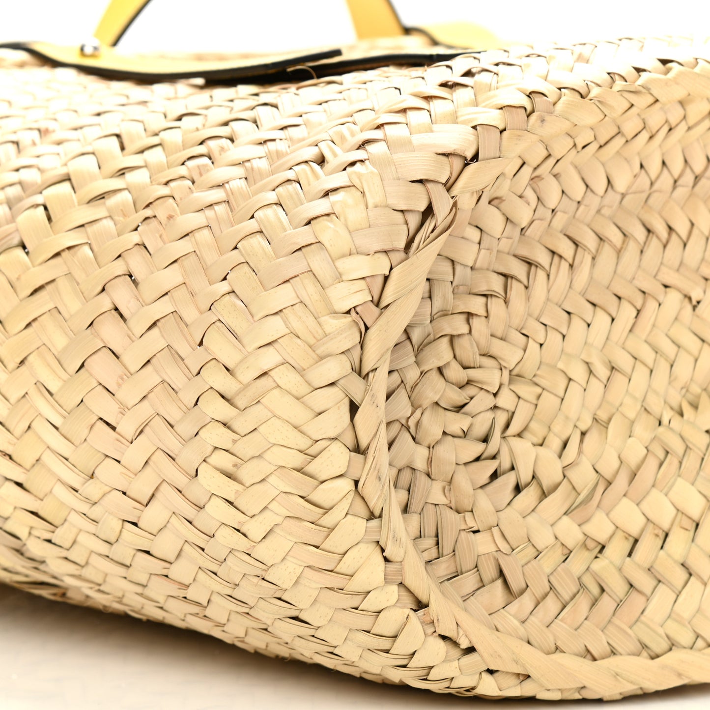 Raffia Basket Tote Bag Natural Yellow