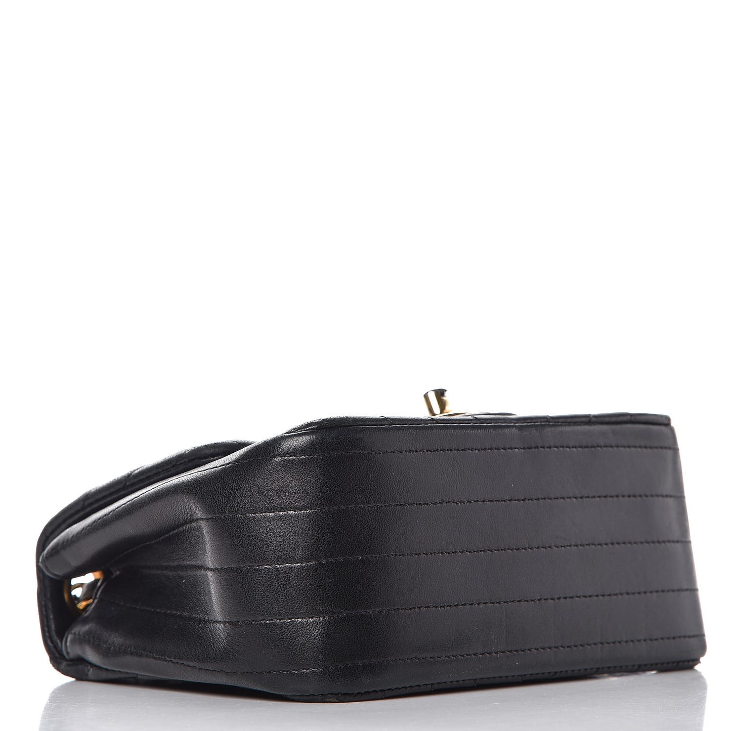 Lambskin Chevron Quilted Mini Square Flap Black