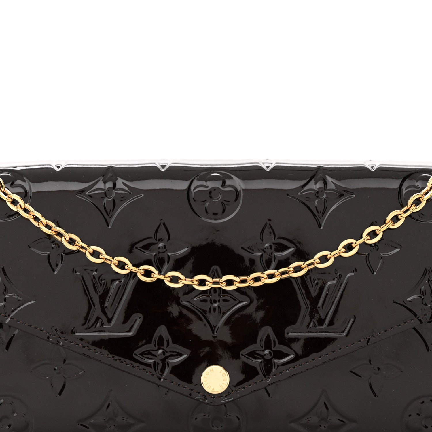 Louis Vuitton Vernis Pochette Felicie Chain Wallet Amarante 9 of 12