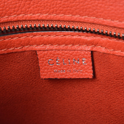 Celine Drummed Calfskin Nano Luggage Vermillion 6 of 16