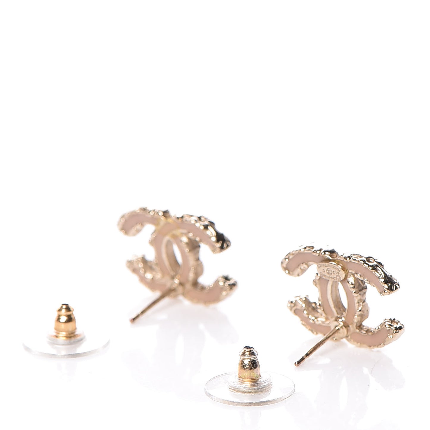 Crystal CC Earrings Light Gold