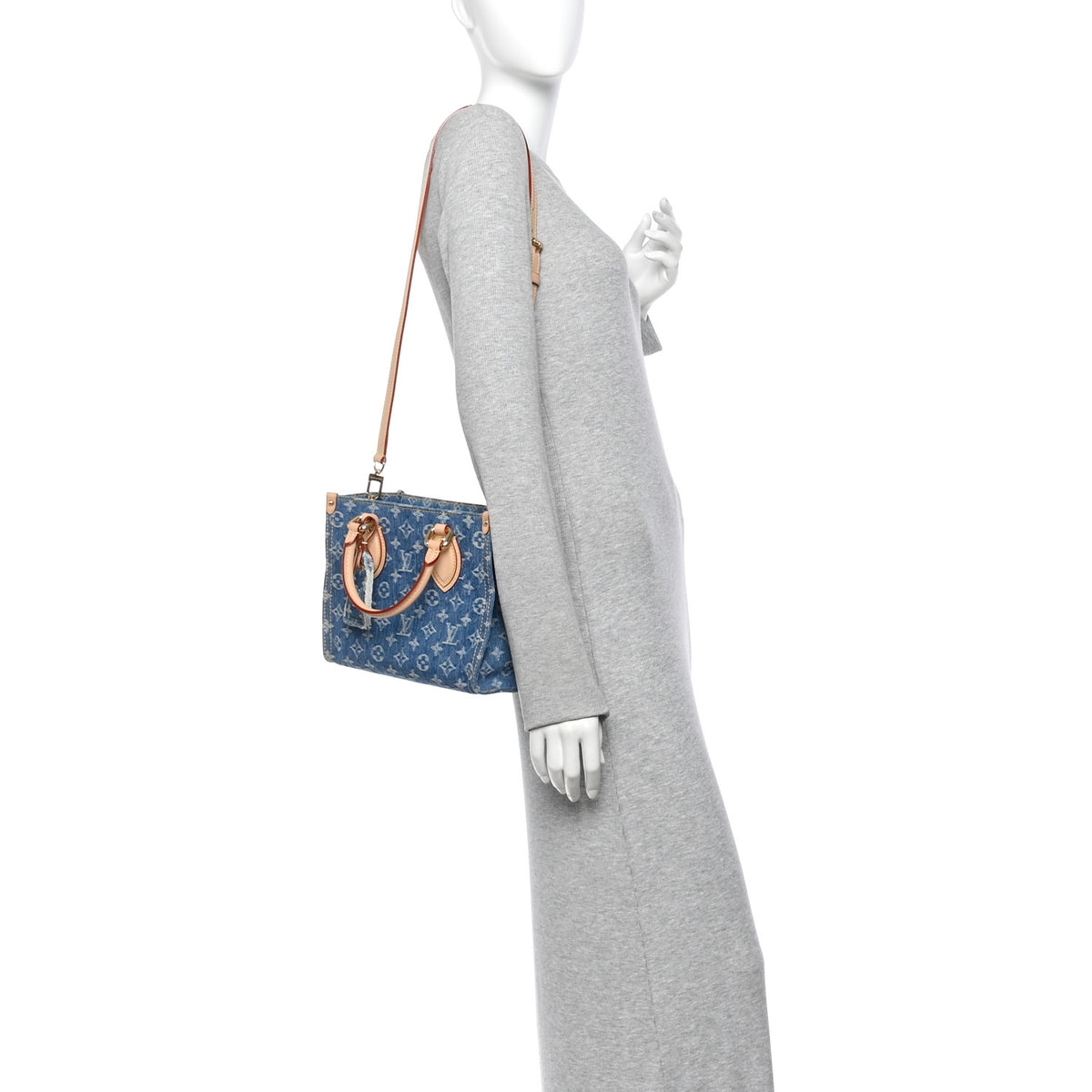 Louis Vuitton Monogram Denim Onthego PM Blue 2 of 9
