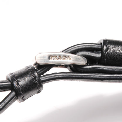Prada Lambskin Tessuto Nylon Tassel Shoulder Bag Black 8 of 10