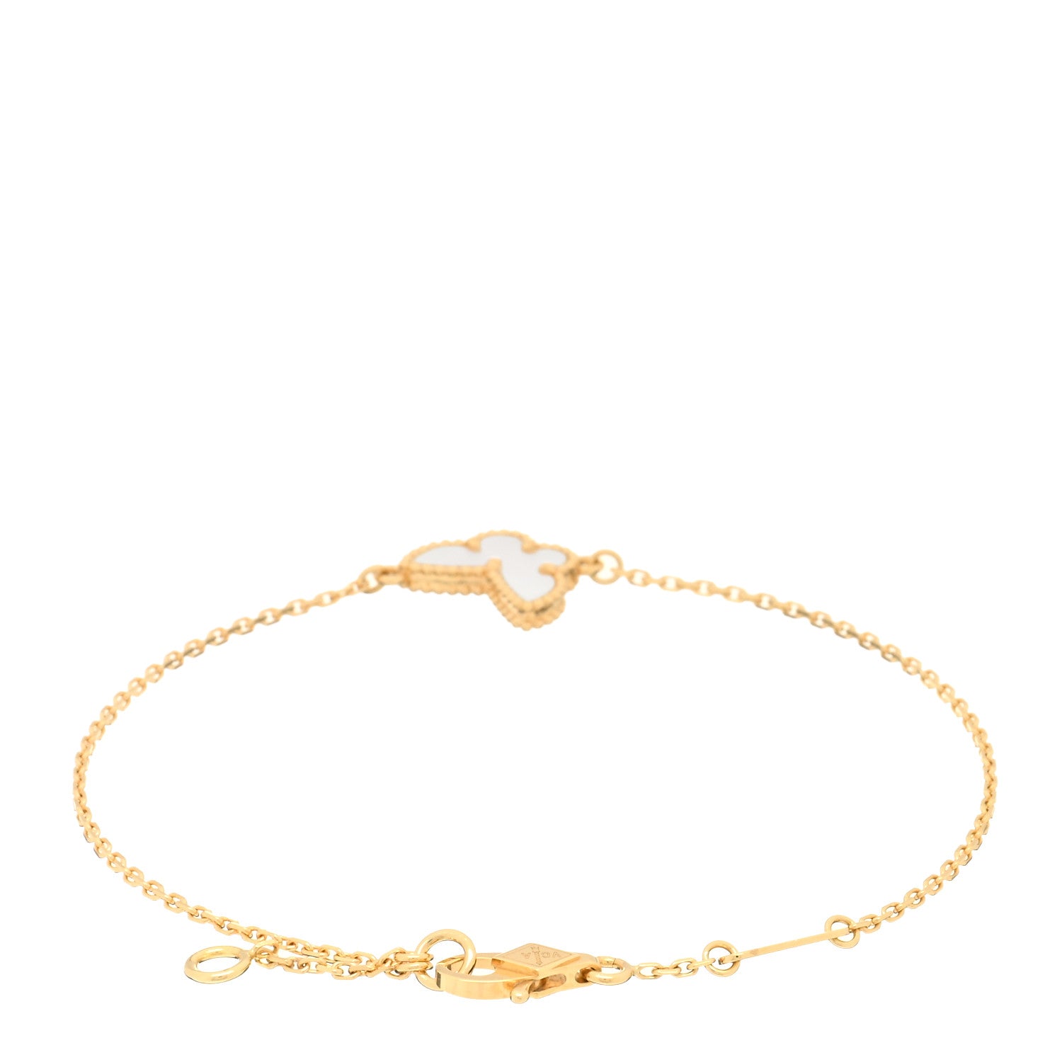 Van Cleef & Arpels 18K Yellow Gold Mother of Pearl Sweet Alhambra Butterfly Bracelet 2 of 3