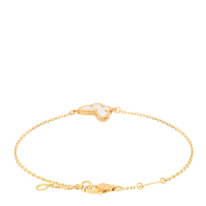 Van Cleef & Arpels 18K Yellow Gold Mother of Pearl Sweet Alhambra Butterfly Bracelet 2 of 3