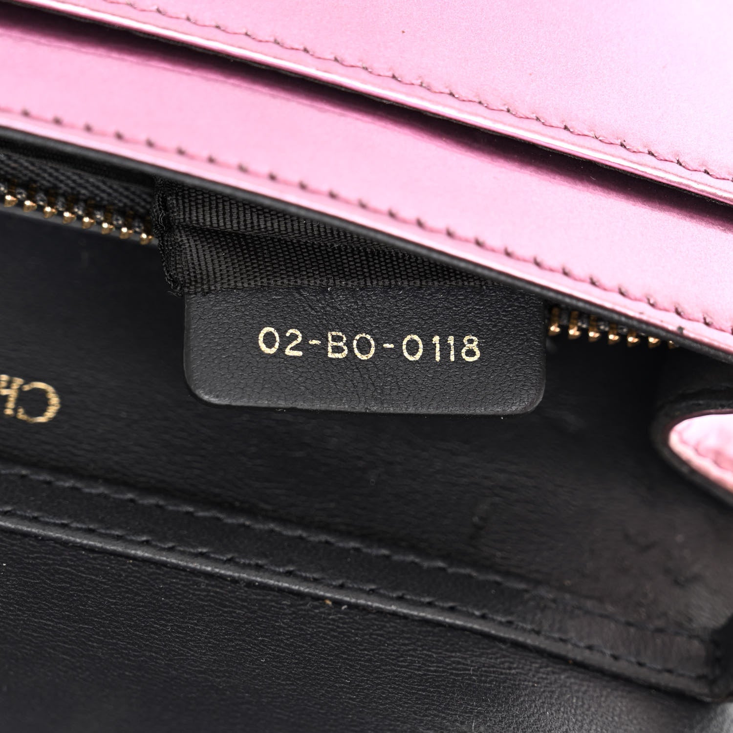 Christian Dior Metallic Patent Micro-Cannage Diorama Wallet on Chain Pouch Pink 7 of 20