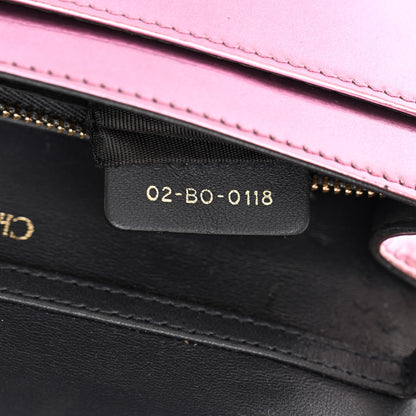Christian Dior Metallic Patent Micro-Cannage Diorama Wallet on Chain Pouch Pink 7 of 20