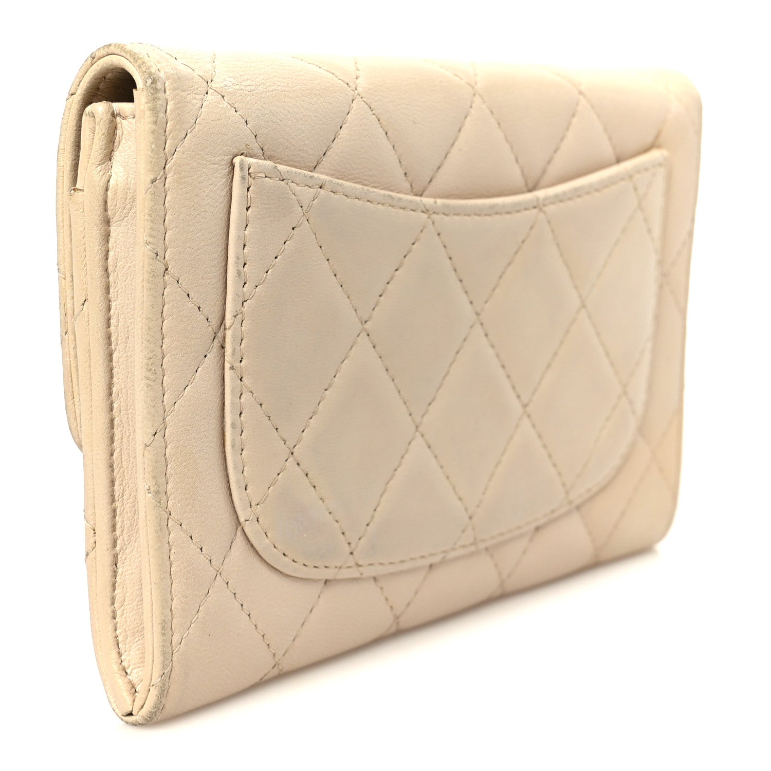 Chanel Lambskin Quilted Small Flap Wallet Light Beige 3 of 12