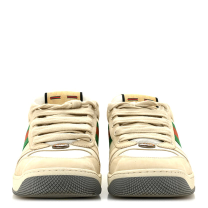 Gucci Nylon Nubuck Web Womens Screener Sneakers 37.5 Mystic White Dusty 40 Milk 3 of 12