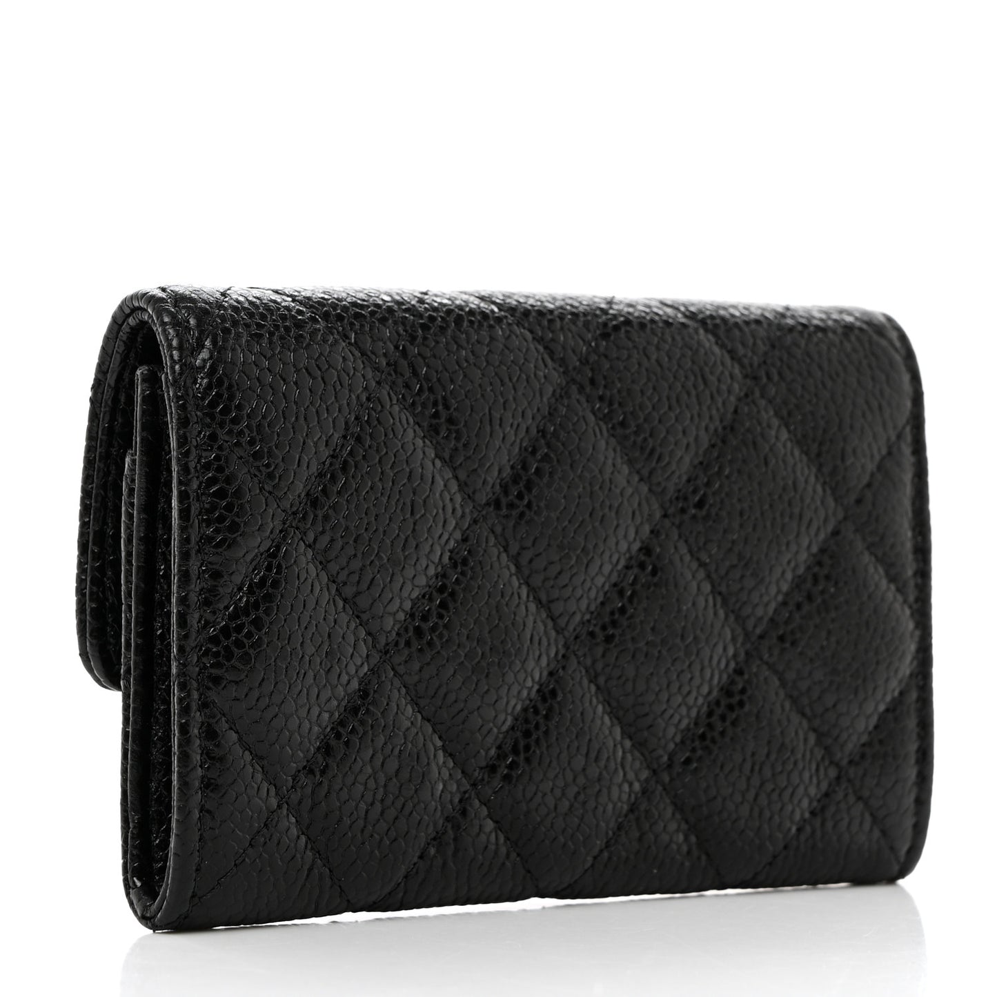 Caviar Quilted Incognito Flap Card Holder Black