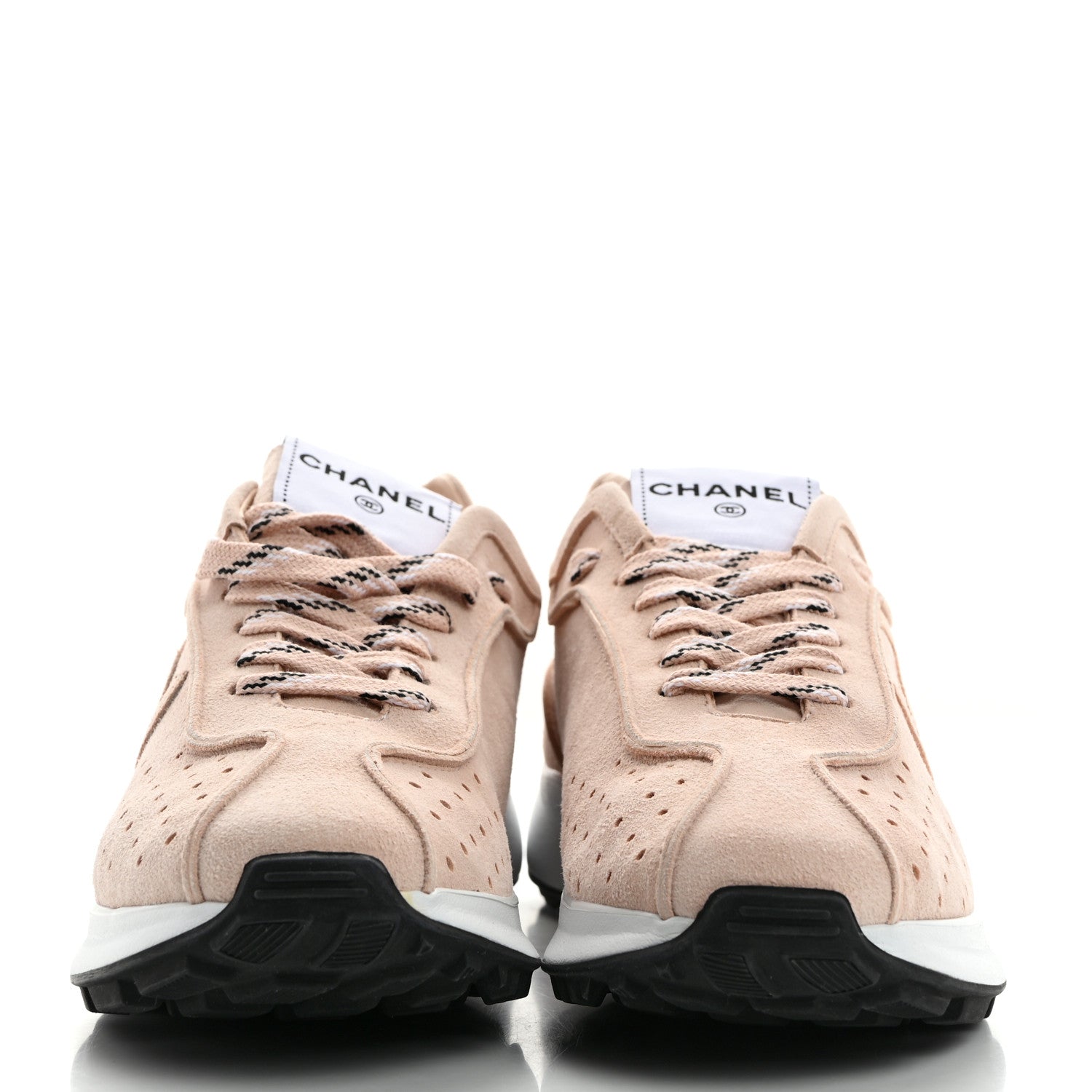 Chanel Suede Goatskin CC Sneakers 39.5 Light Pink 2 of 9