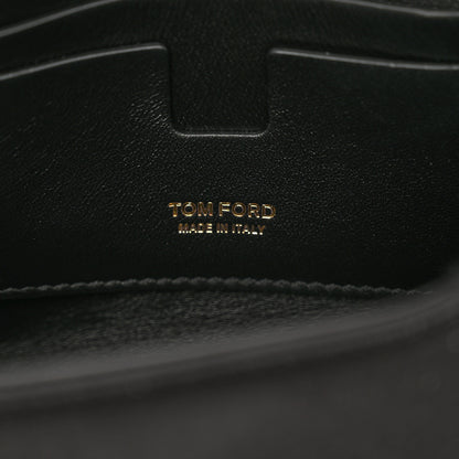 Tom Ford Satin Mini Label Chain Shoulder Bag Black 7 of 9