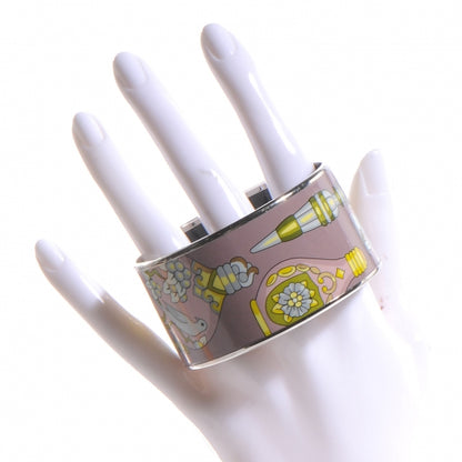 Hermes Enamel Printed Qu Importe Le Flacon Extra Wide Bracelet 62 2 of 5