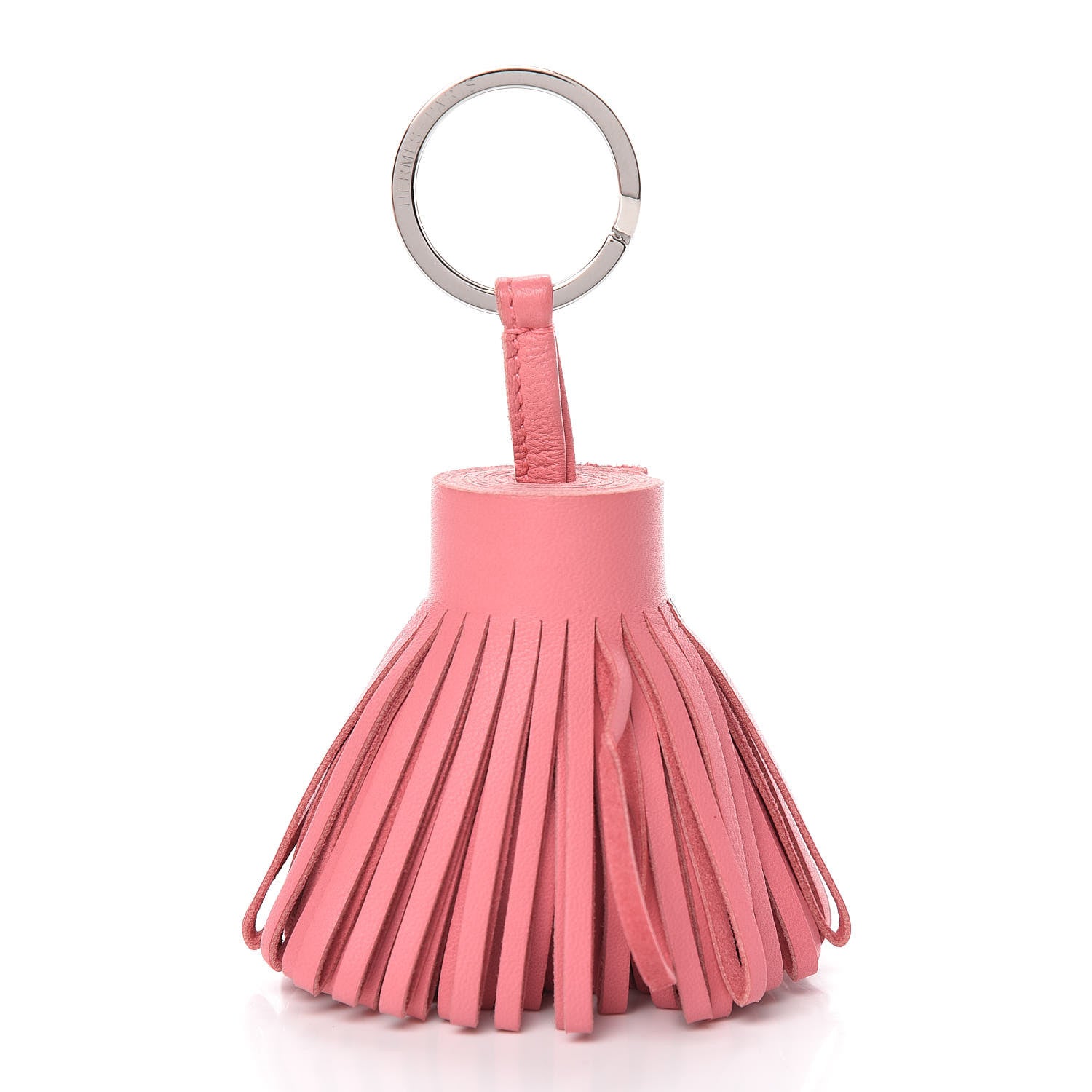 Hermes Lambskin Carmen Tassel Key Holder Rose Azalee 1 of 5