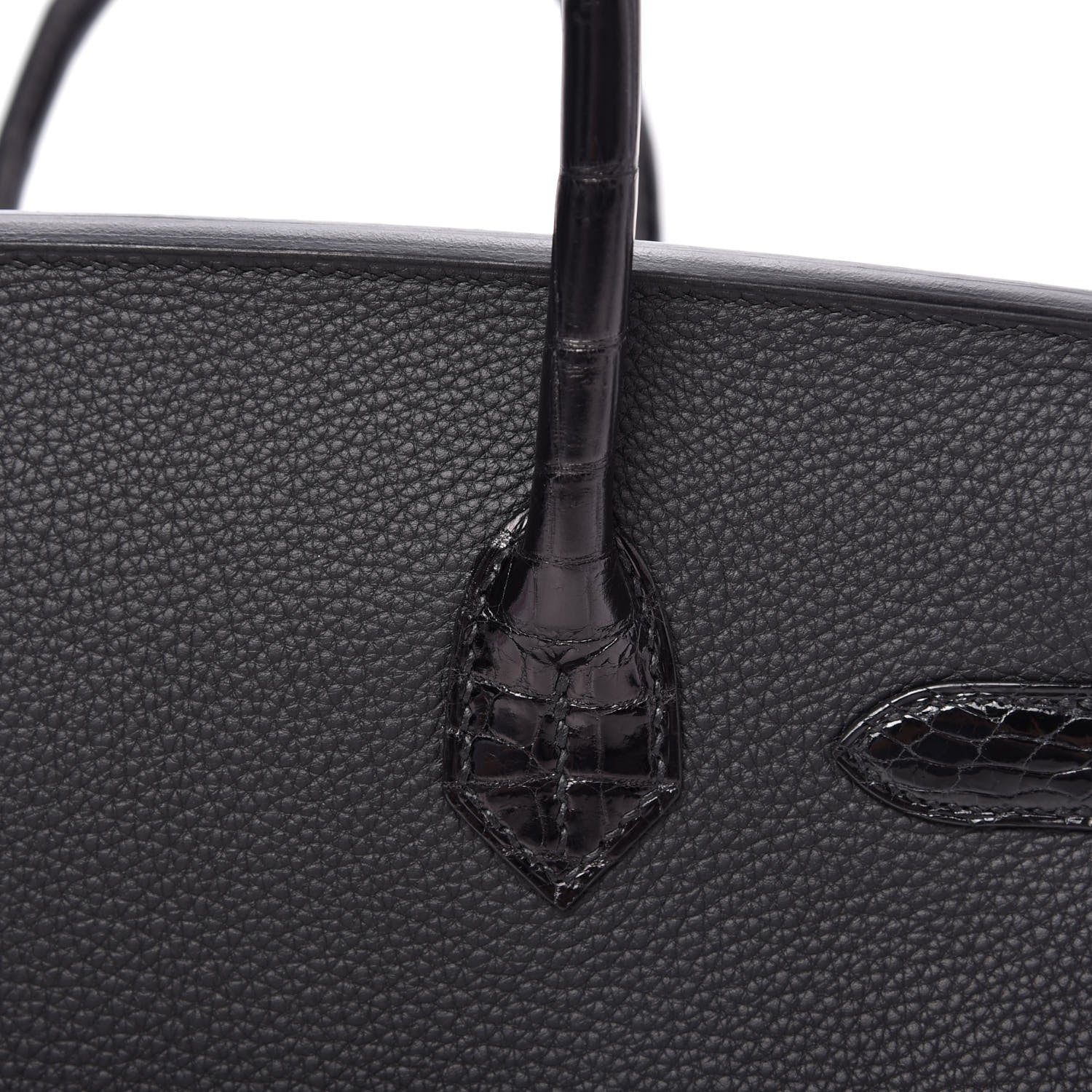 Hermes Taurillon Novillo Shiny Niloticus Crocodile Birkin Touch 30 Black 8 of 32