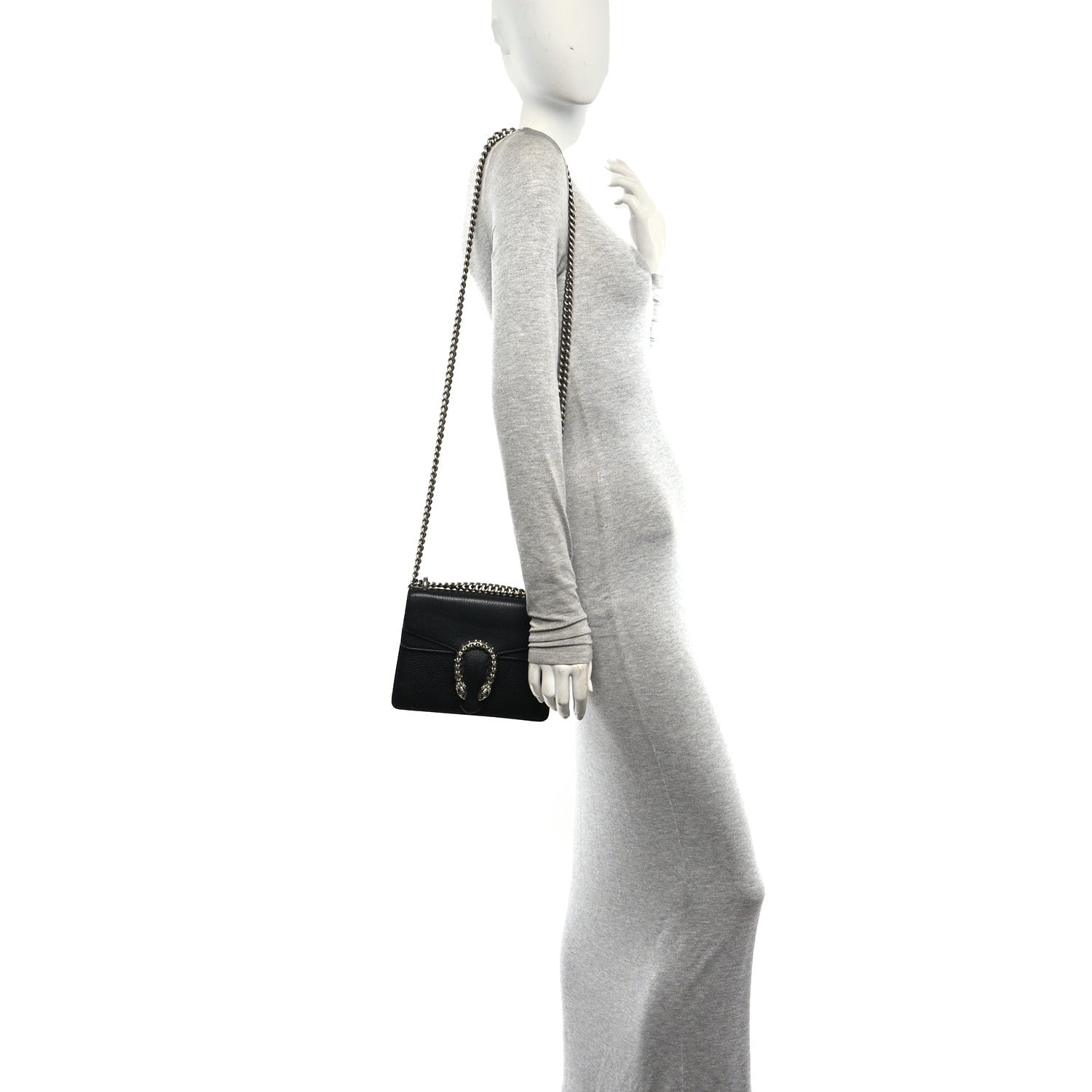 Gucci Calfskin Mini Dionysus Shoulder Bag Black 2 of 10