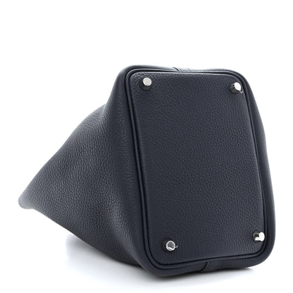 Hermes Taurillon Clemence Matte Alligator Picotin Lock Touch 22 Bleu Nuit 4 of 11