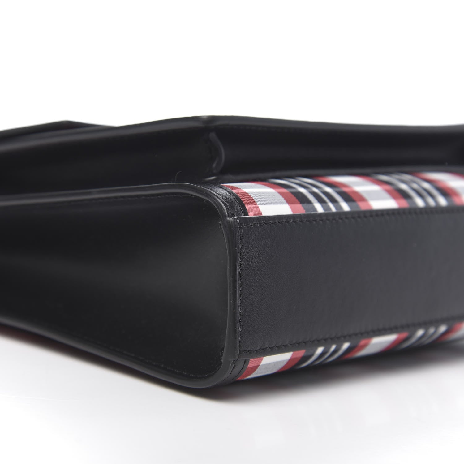 Burberry Calfskin Nylon Tartan Mini Pocket Bag Bright Red 7 of 9