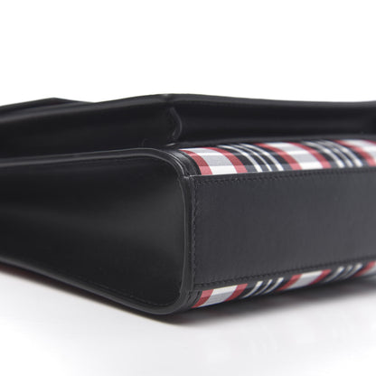 Burberry Calfskin Nylon Tartan Mini Pocket Bag Bright Red 6 of 8