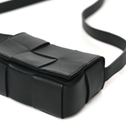 Bottega Veneta Lambskin Maxi Intrecciato Extra Mini Cassette Crossbody Bag Black 8 of 8