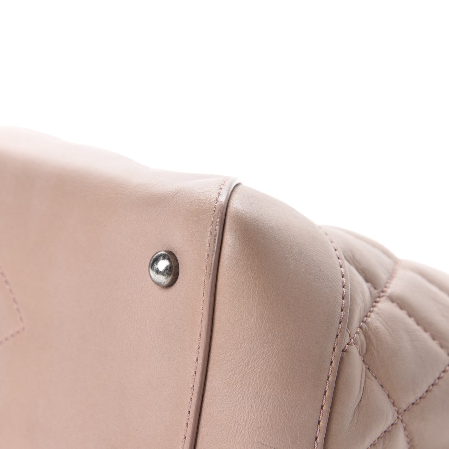 Calfskin Quilted Small Easy Shopping Tote Light Pink