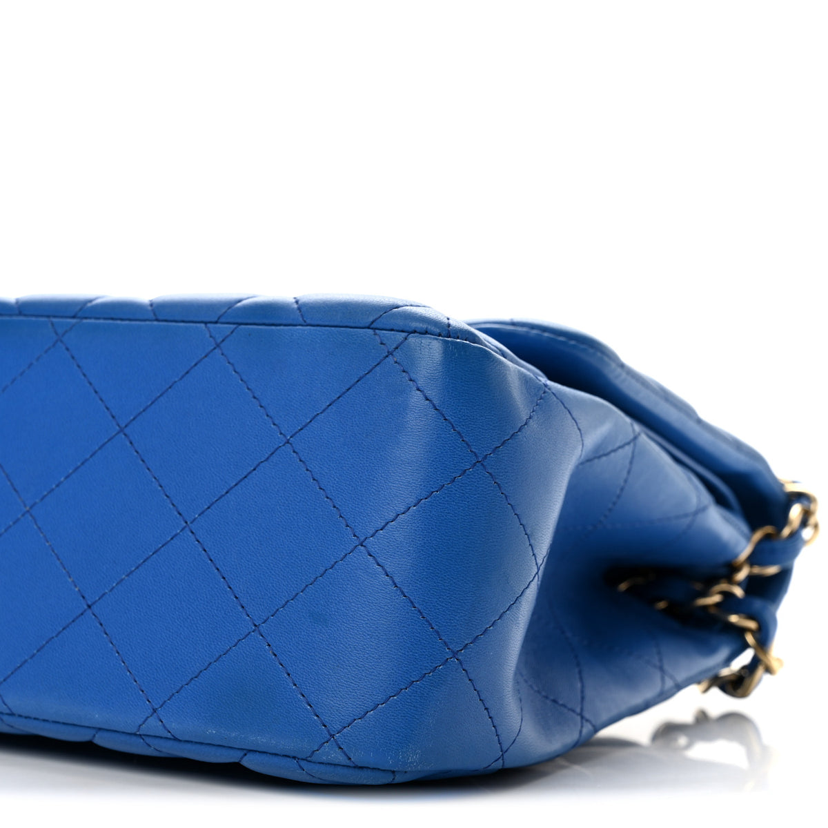 Chanel Lambskin Quilted Jumbo Double Flap Blue 10 of 14