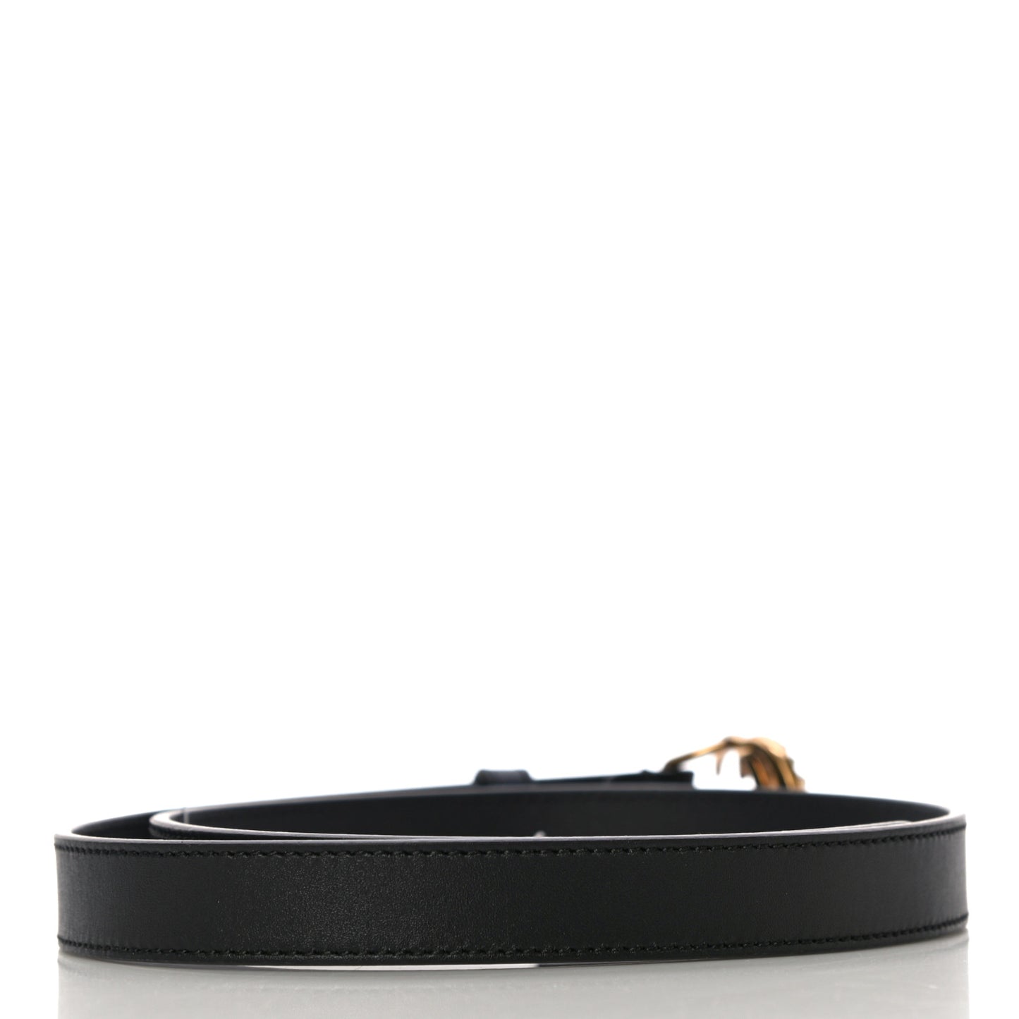 Calfskin Pearl Double G 20mm Belt 75 30 Black Cream