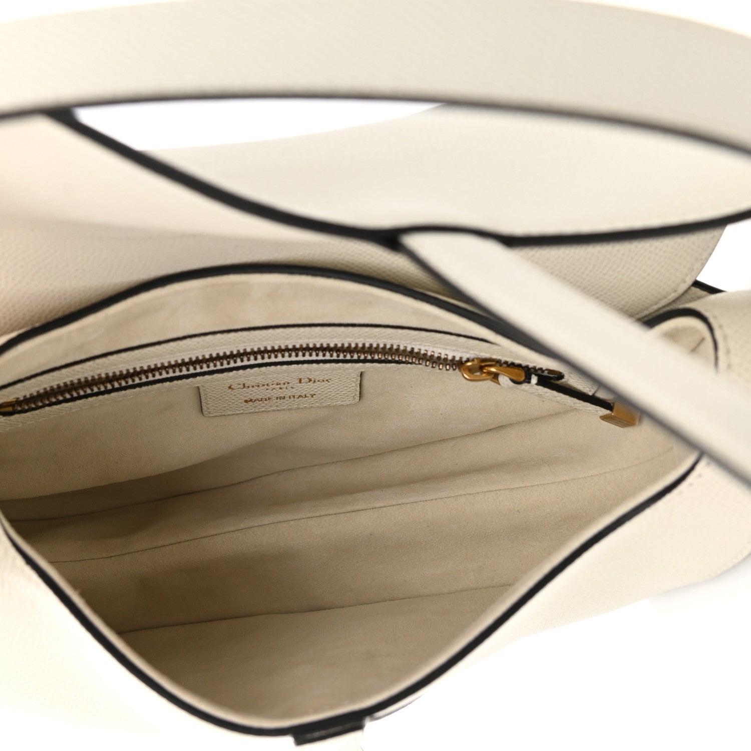 Christian Dior Grained Calfskin Saddle Bag White 5 of 10