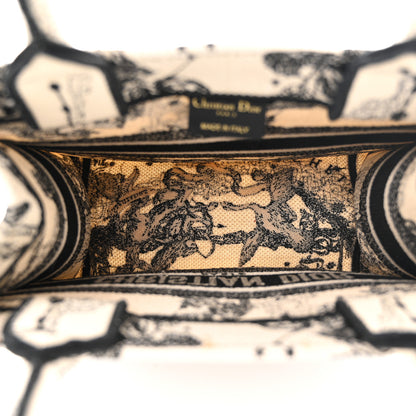 Christian Dior Canvas Embroidered Small Zodiac Toile De Jouy Book Tote Latte 5 of 12