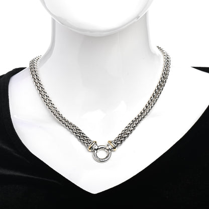 David Yurman Sterling Silver 18K Yellow Gold 8mm Double Wheat Chain Necklace 2 of 4
