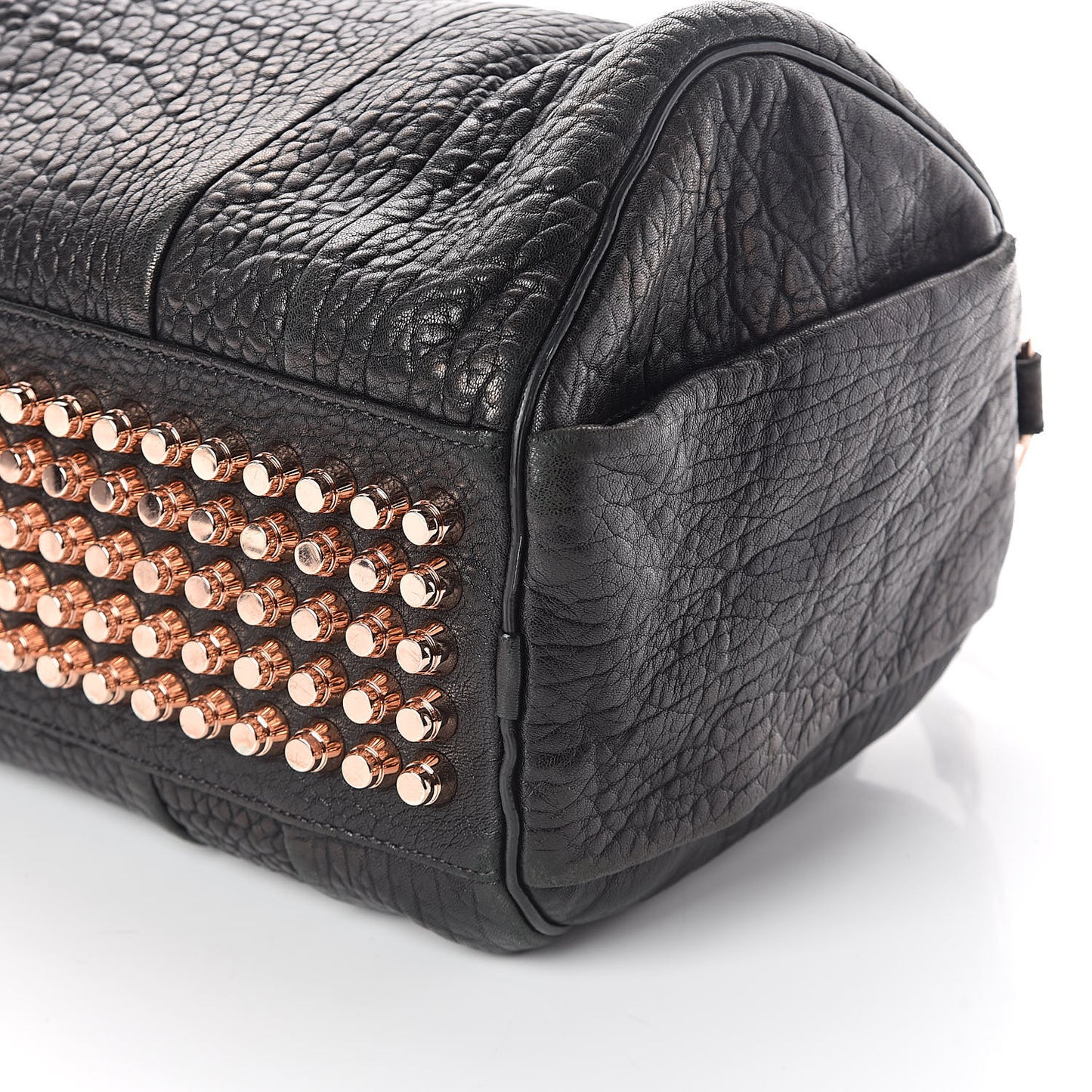 Pebbled Lambskin Rocco Black Rose Gold Hardware