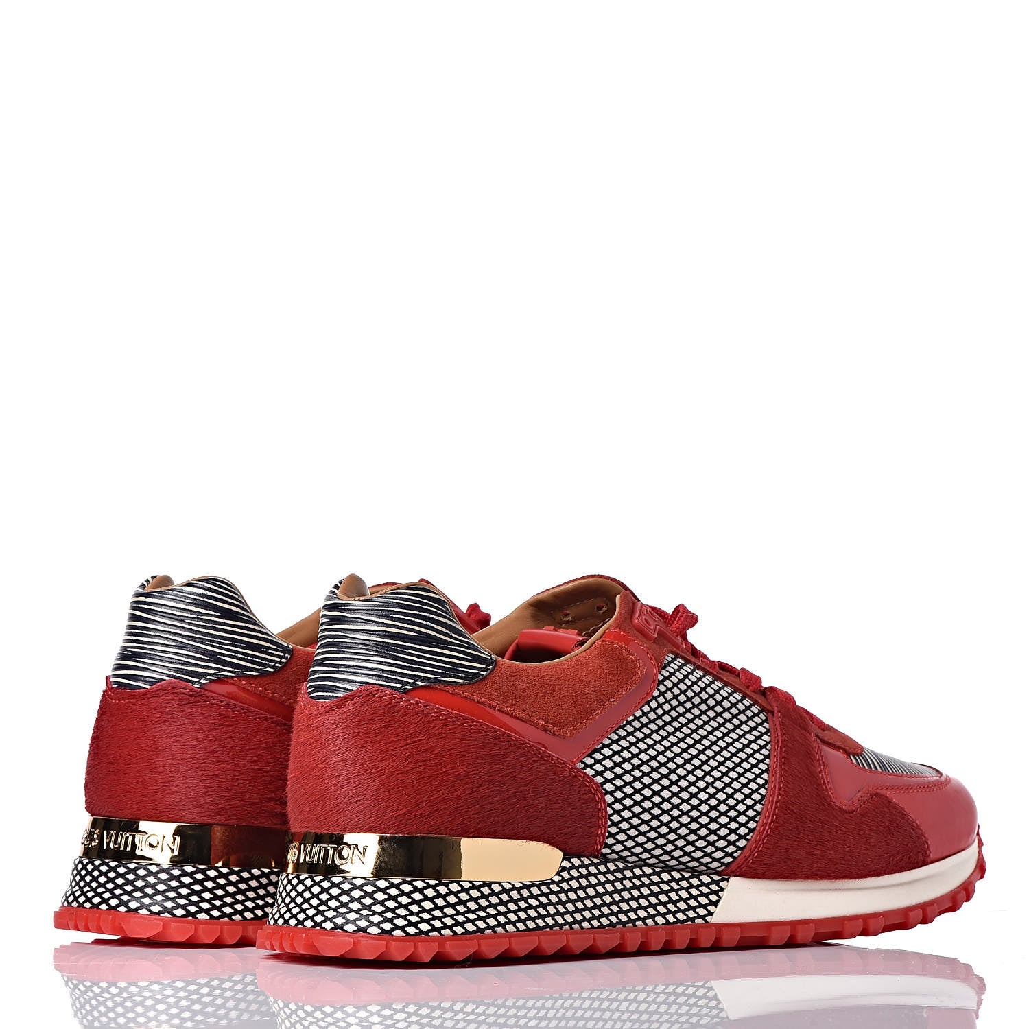 Louis Vuitton Epi Calfskin Textile Run Away Sneakers 37 Rouge 4 of 8