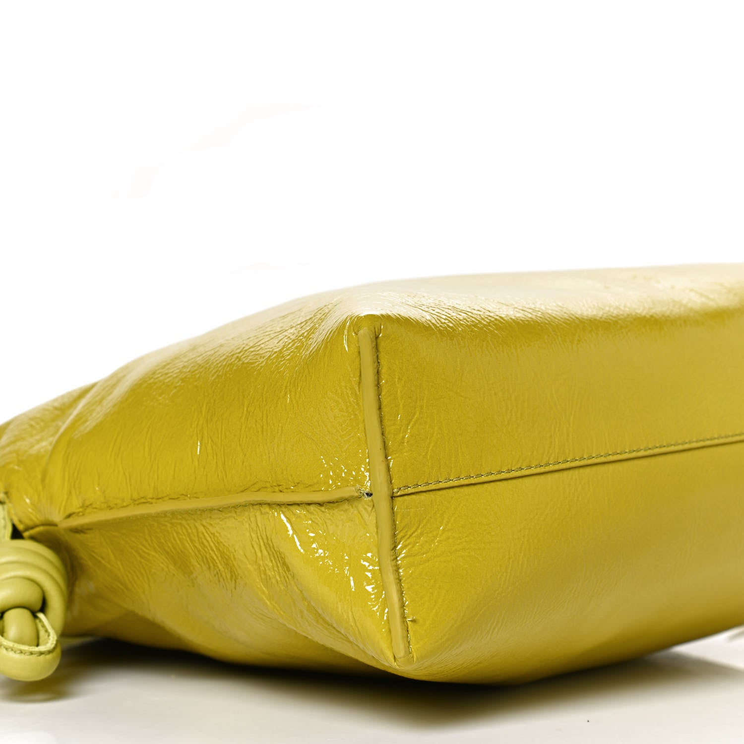 Loewe Crackle Patent Calfskin Small Flamenco Knot Bag Yellow 7 of 10