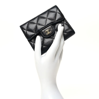 Chanel Caviar Quilted Compact Flap Wallet Black 2 of 12