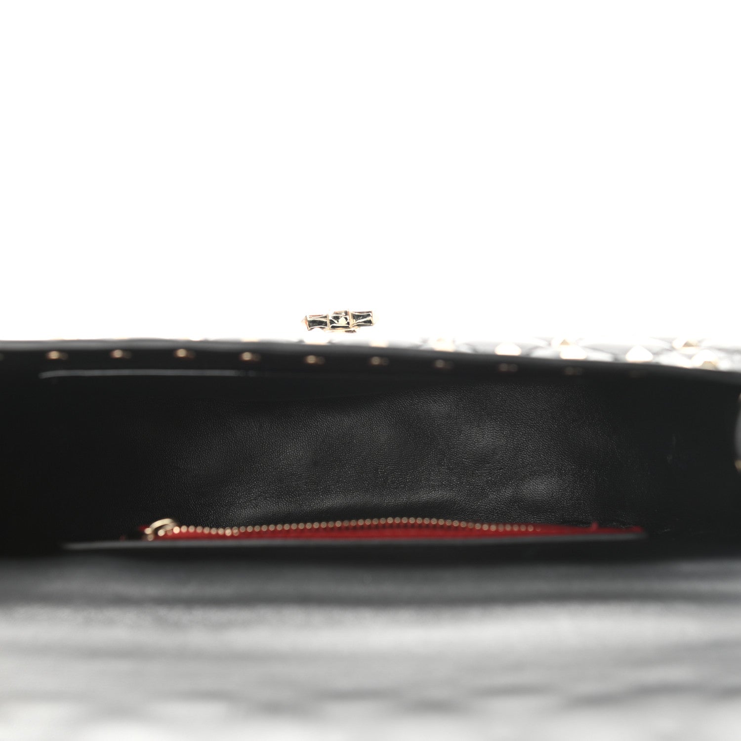 Valentino Garavani Patent Medium Rockstud Spike Halfmoon Saddle Bag Black 5 of 10