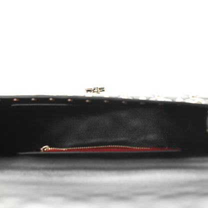 Valentino Garavani Patent Medium Rockstud Spike Halfmoon Saddle Bag Black 5 of 10