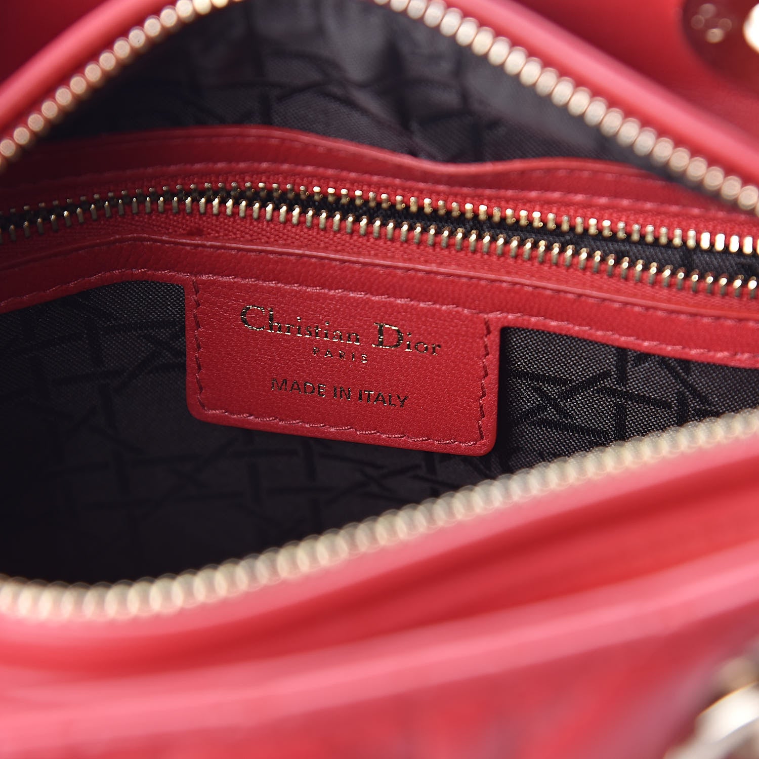 Christian Dior Lambskin Cannage Medium Lady Dior Red 6 of 8