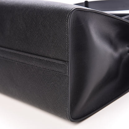 Prada Saffiano Cuir Calfskin Medium Monochrome Top Handle Tote Black 10 of 10