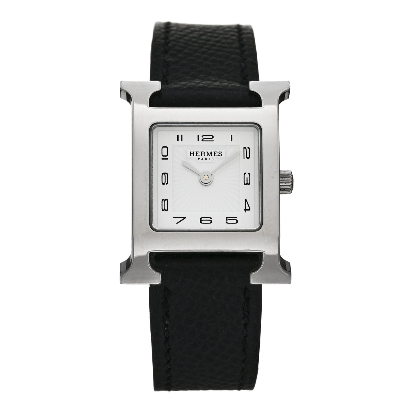Stainless Steel Epsom 21mm Heure H Hour Quartz Watch Noir