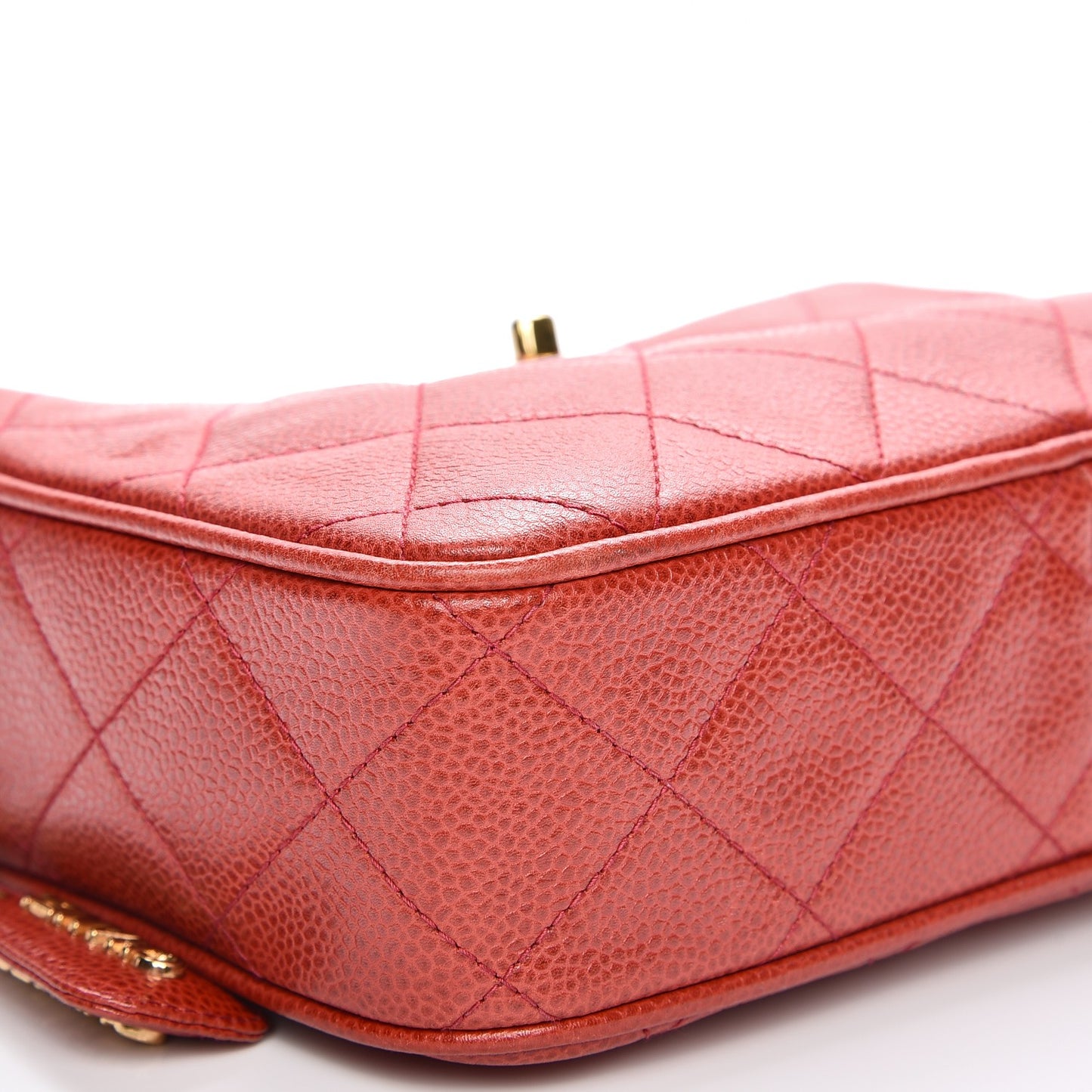 Caviar Quilted Camera Case Red