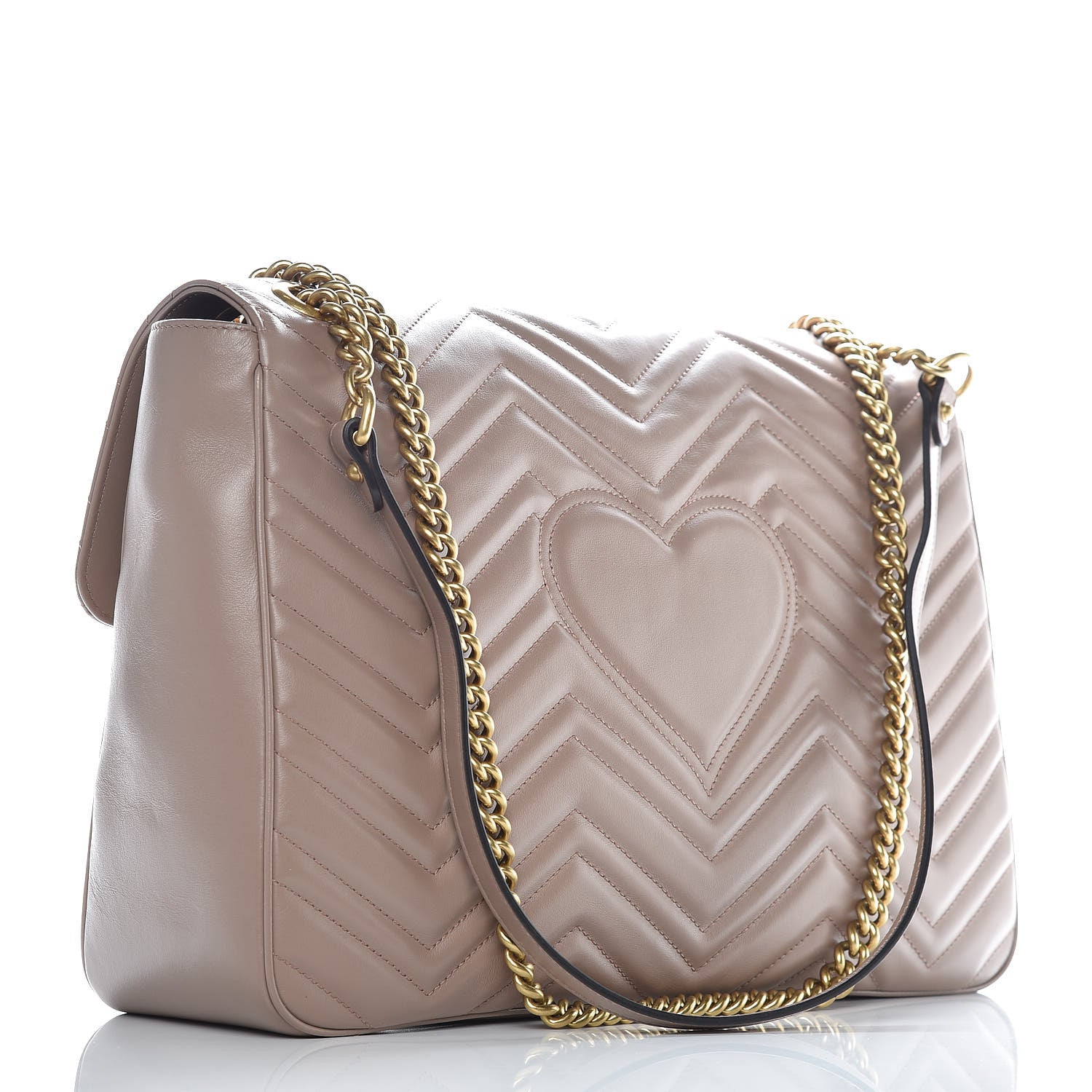 Gucci Calfskin Matelasse Large GG Marmont Shoulder Bag Porcelain Rose 3 of 9