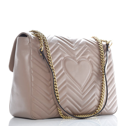 Gucci Calfskin Matelasse Large GG Marmont Shoulder Bag Porcelain Rose 3 of 9