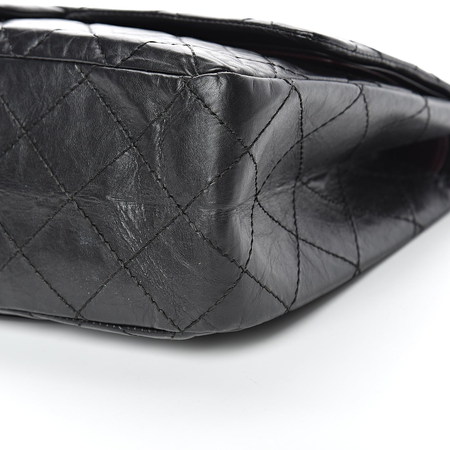 Aged Calfskin Quilted 2.55 Reissue 227 Flap Black