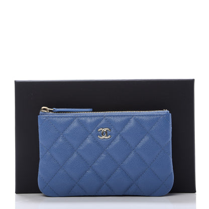 Chanel Caviar Quilted Small Cosmetic Case Blue 8 of 8