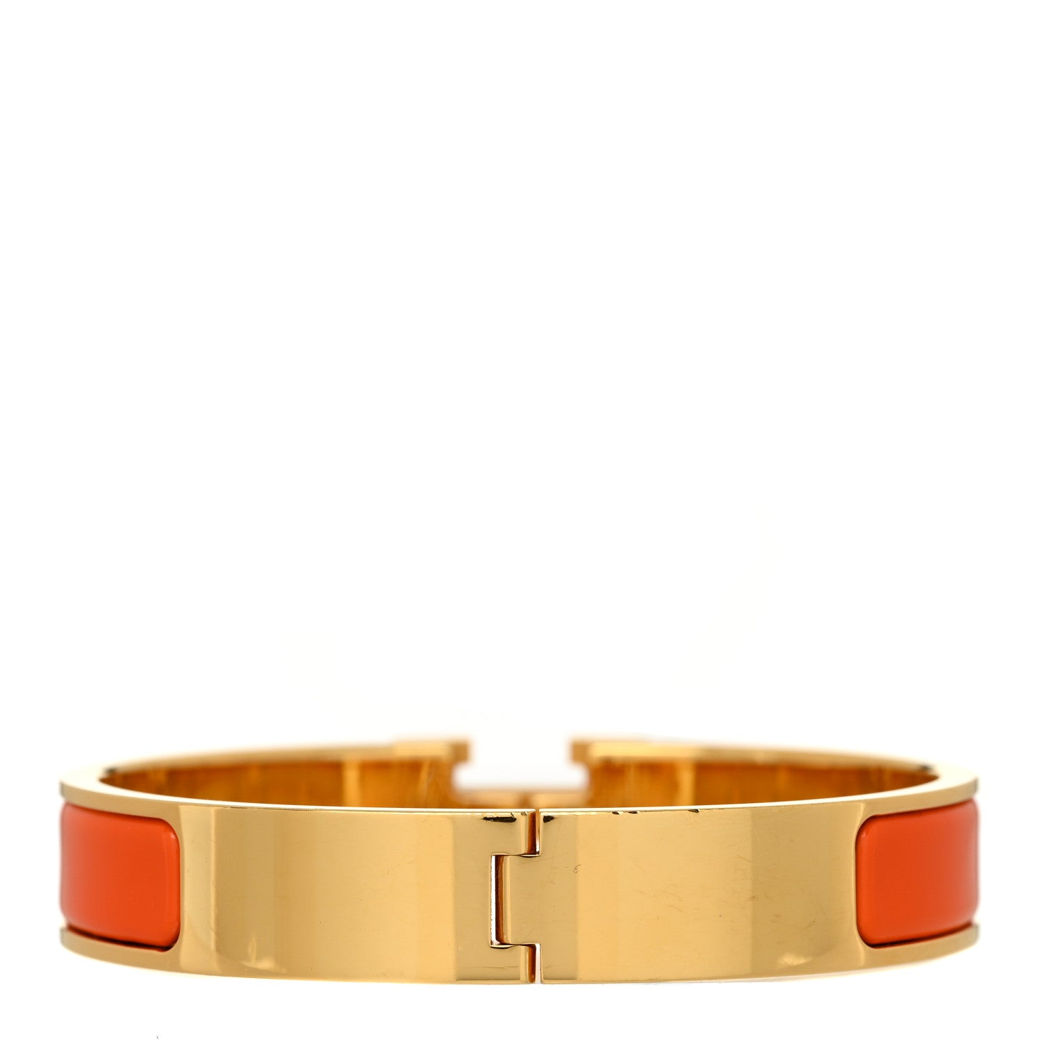 Hermes Enamel Narrow Clic Clac H Bracelet GM Orange 3 of 5