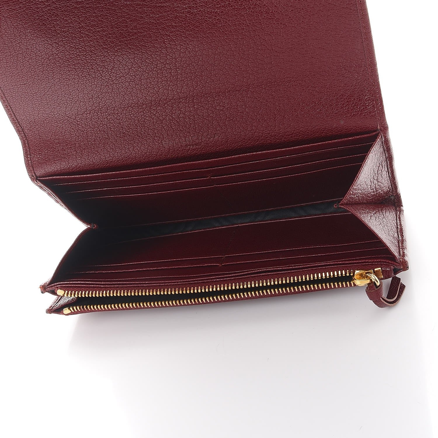 Balenciaga Chevre Gold Metallic Edge Hardware Money Wallet Bordeaux 5 of 15