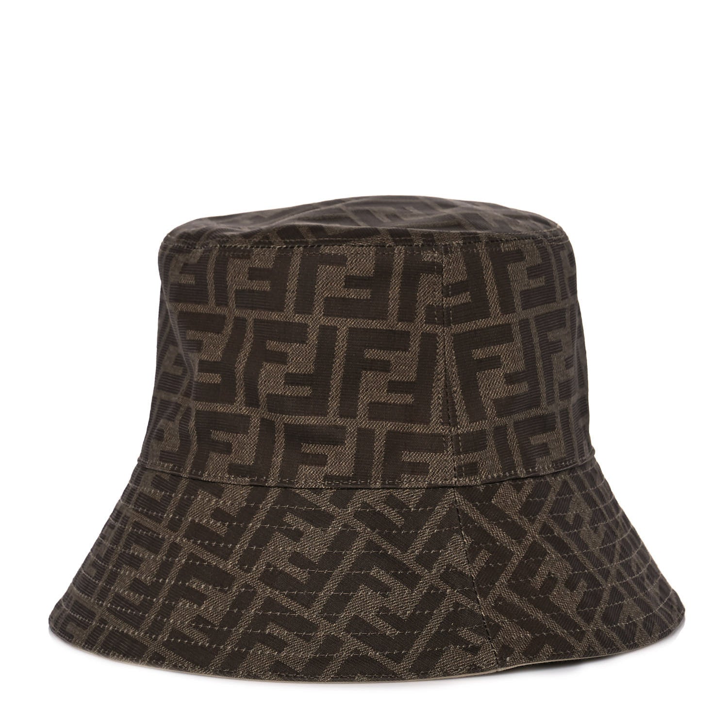 Fendi Technical Fabric FF Reversible Bucket Hat M Tobacco Beige 1 of 11